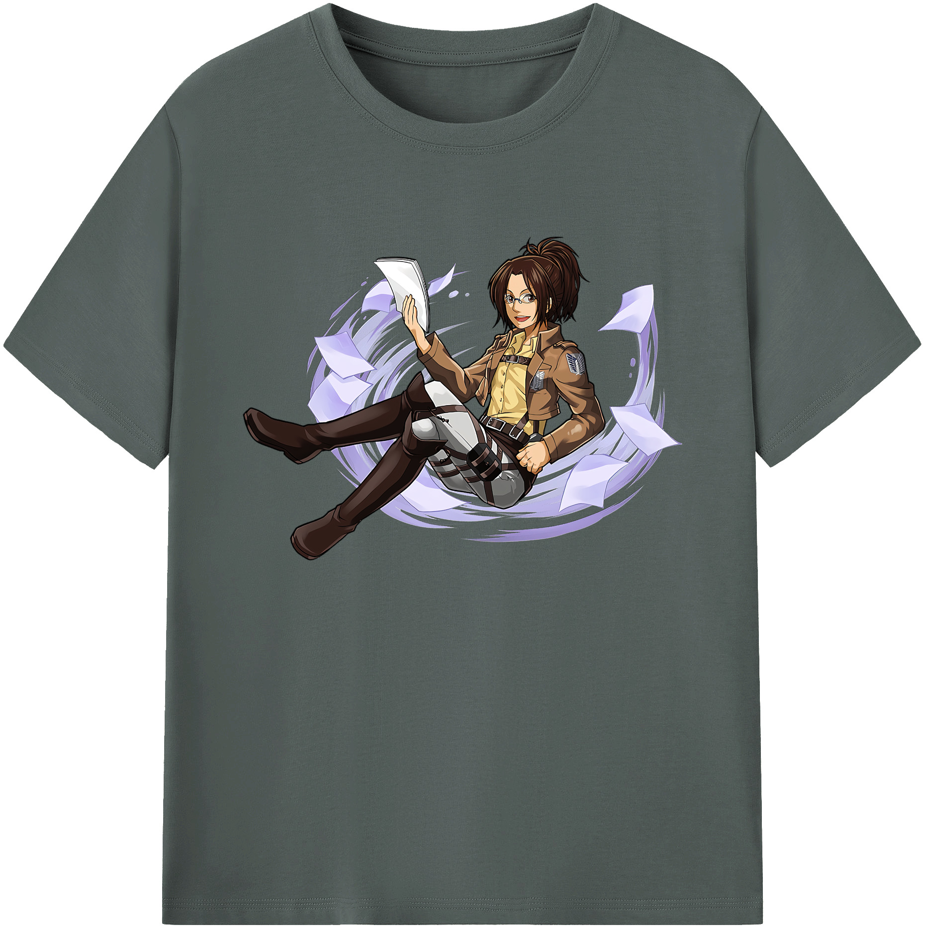 （画像用） 進撃の巨人 ハンジ·ゾエ Attack on Titan Hanji Zoe 綿100％ メンズ半袖Tシャツ｜肌触りやわらか＆通気性